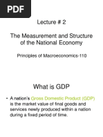 Lecture # 2 The Measurement and Structure of The National Economy