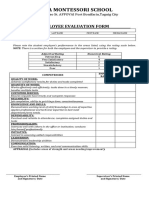 Mca Montessori School: Student Employee Evaluation Form