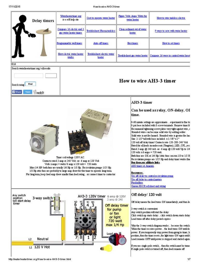 Wiring Guide for AH3-3 Timer | PDF | Electrical Connector | Relay