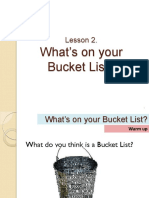 What Is On Your Bucket List - Lesson 2
