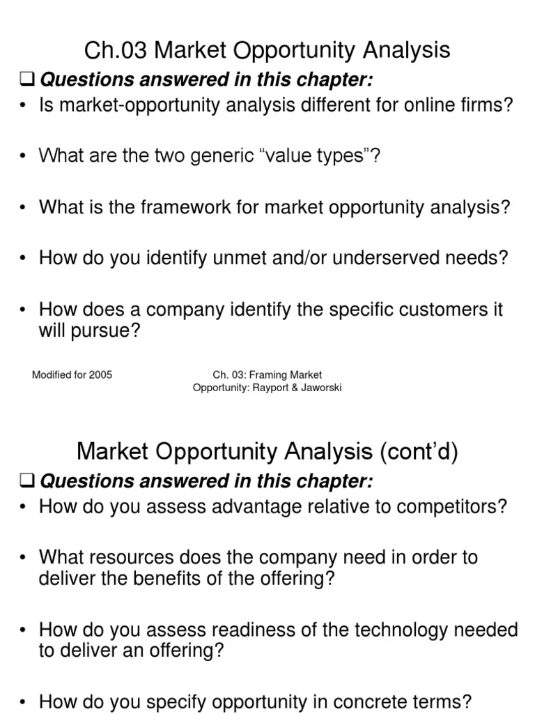 Market Opportunity Analysis Framework | PDF | Market Segmentation ...