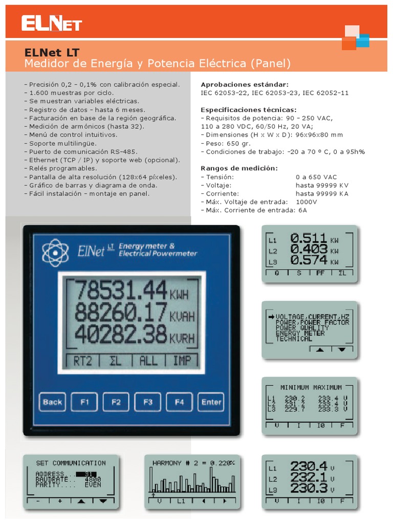 Medidor ELNet LT: IEC 62053-23 | PDF | Cantidades fisicas | Ingenieria ...