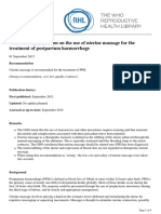 RHL - WHO Recommendation On The Use of Uterine Massage For The Treatment of Postpartum Haemorrhage - 2018-04-04