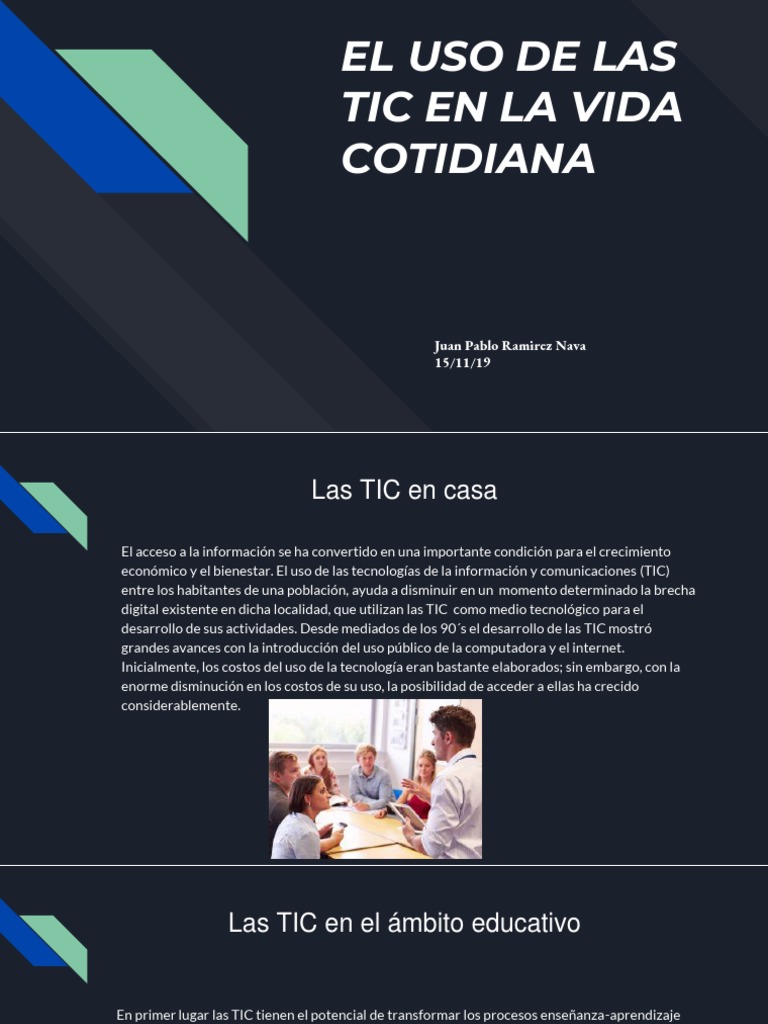 Uso de TIC en la Vida Cotidiana | PDF | Tecnología de información y ...