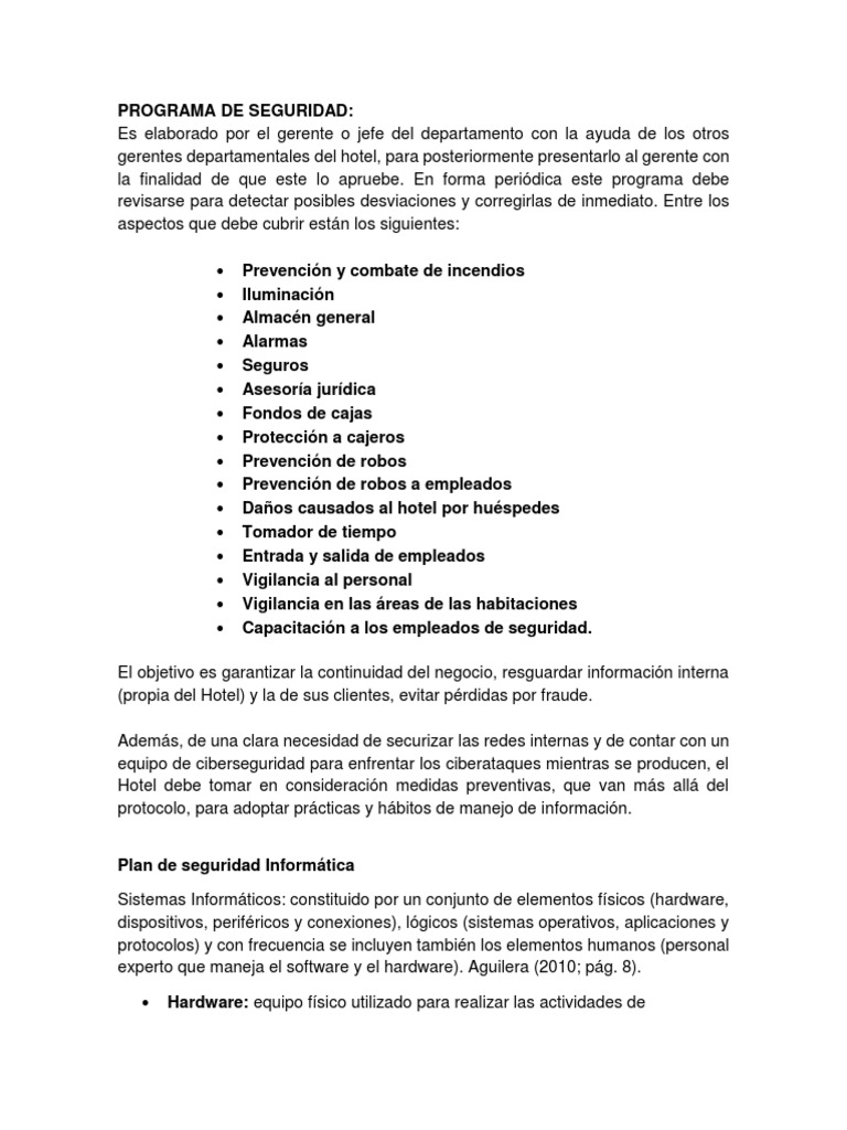 Plan de Seguridad Informática | PDF | La seguridad informática | Seguridad