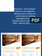 #Tallerdeautores: Taller Sobre Publicación Científica de Springer Nature y Biblioteca UPM - 2019