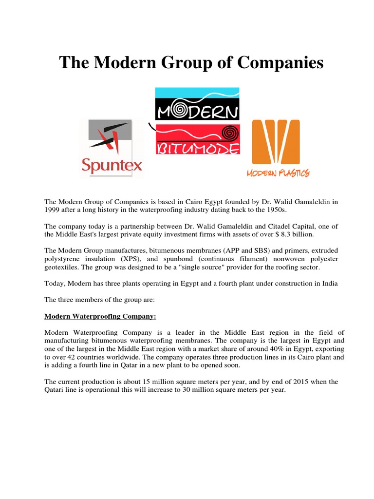 Modern Group Company Profile Overview | PDF | Polystyrene | Plastic