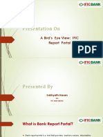 Presentation On: A Bird's Eye View: IFIC Report Portal