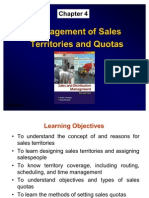 Management of Sales Territories and Quotas 