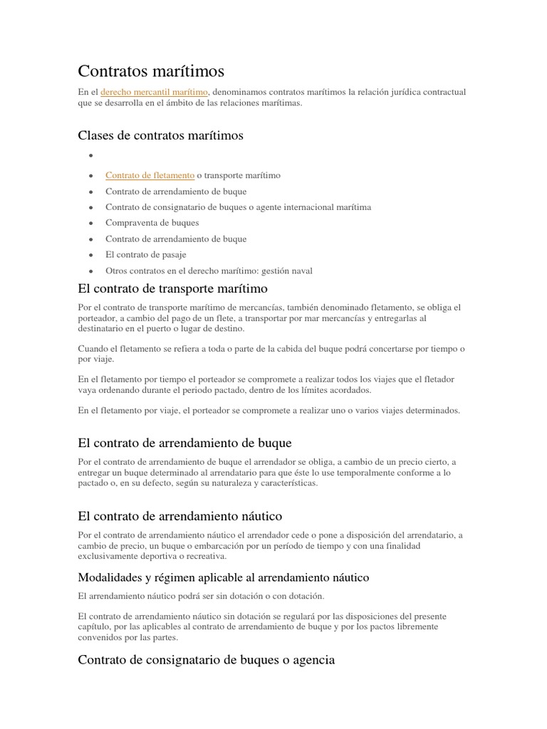 Contratos Marítimos | PDF | Canal y Marítimo | Gobierno