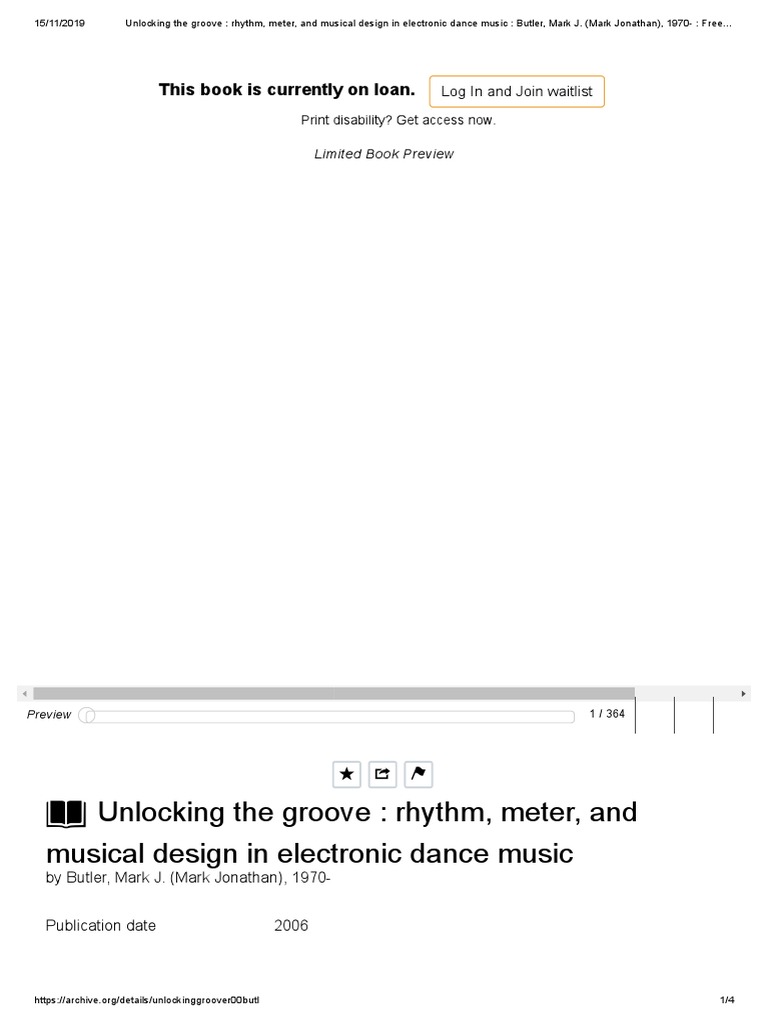 Unlocking The Groove Rhythm, Meter, and Musical Design in Electronic