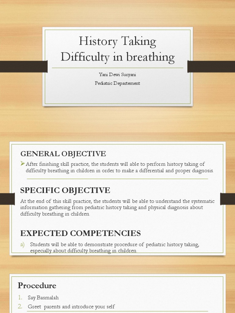 Pediatric Breathing History Guide | PDF | Asthma | Cough