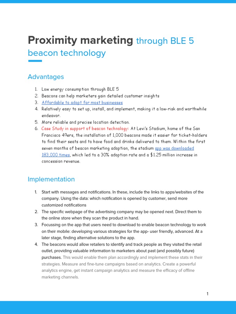 BLE 5 Beacon Technology | PDF | Computing | Communication