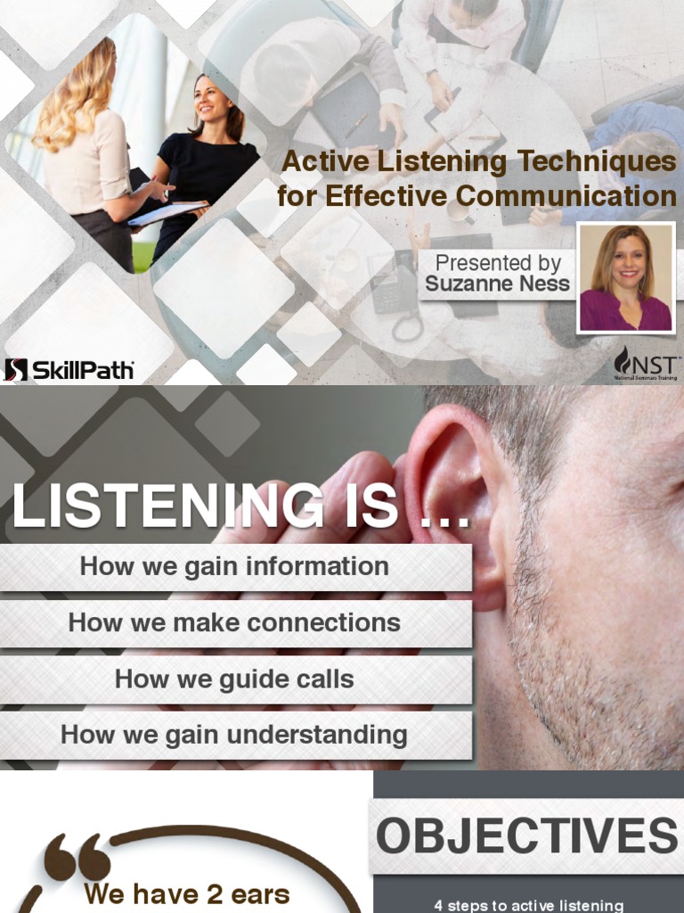 Active Listening Techniques For Eff | PDF | Body Language | Nonverbal ...