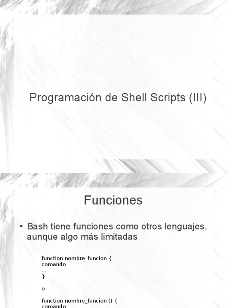 Funciones y Scripts en Bash | PDF | Archivo de computadora ...