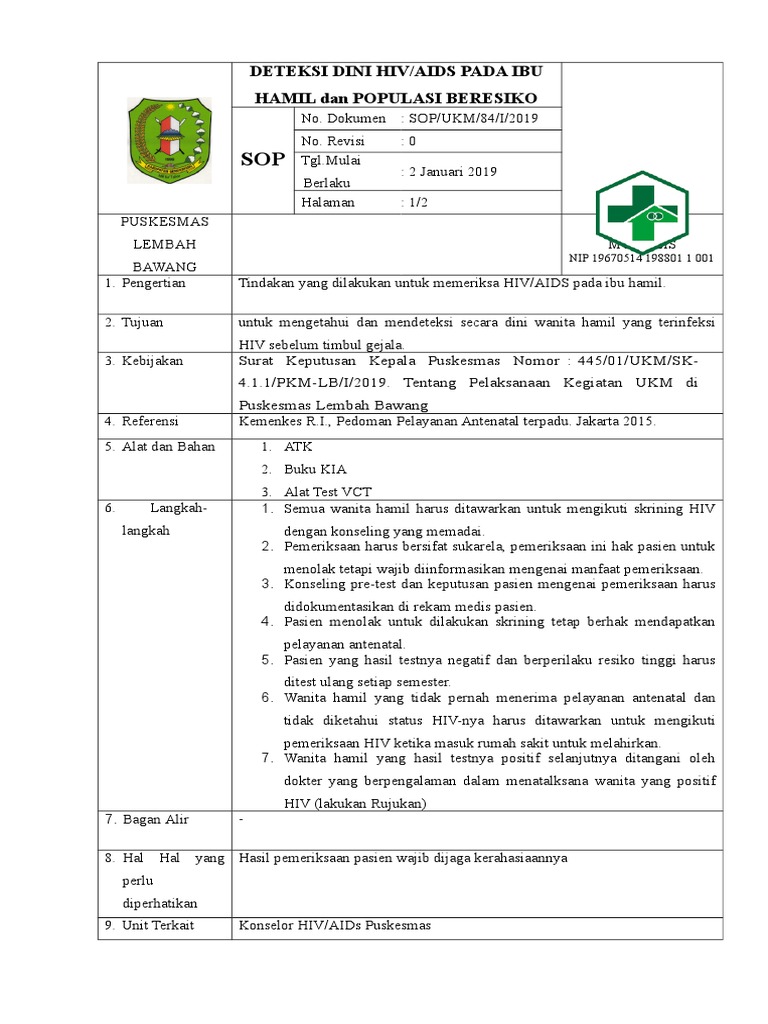 SOP Deteksi Dini HIV | PDF