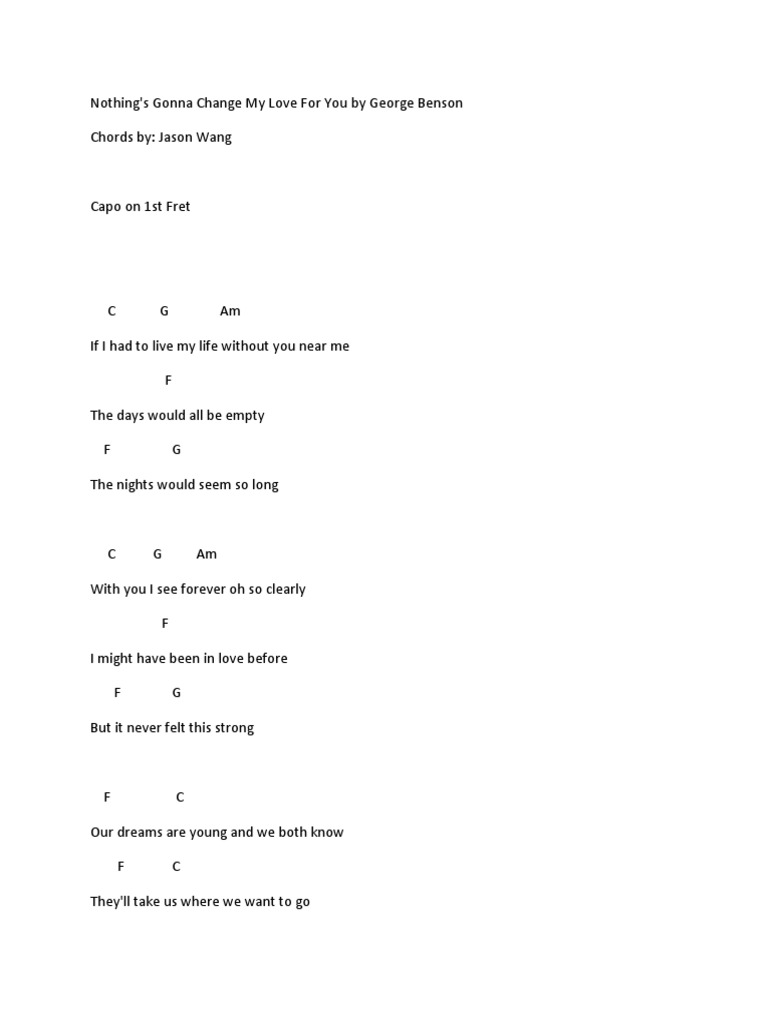 Nothing S Gonna Change My Love For You