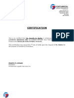 Certificate of Employment (SAMPLE)