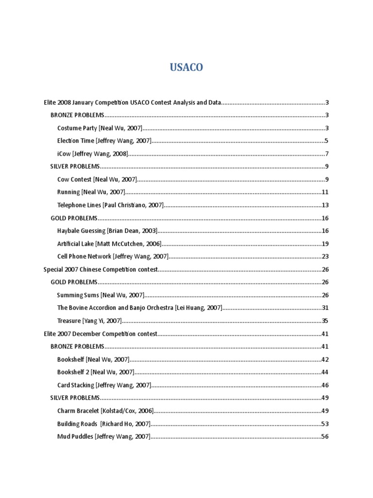 USACO Contest Problem Analysis | PDF | Vertex (Graph Theory) | Graph Theory