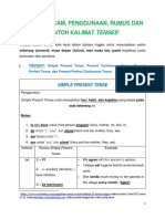 Macam-Macam, Penggunaan, Rumus Dan Contoh Kalimat Tenses PDF