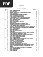 SAMPLE PAPER-I Class XII (Informatics Practices) QP With MS & BP