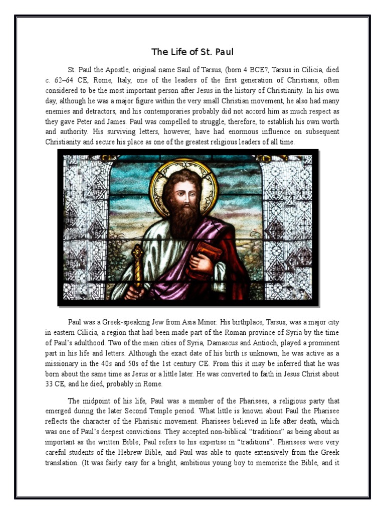 The Life of St. Paul | PDF | Pharisees | Paul The Apostle