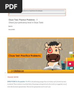 Cloze Test: Practice Problems - 1: Check Your Proficiency Level in Cloze Tests