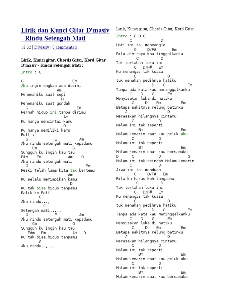 Lirik Lagu Menahan Rindu Wany Hasrita