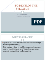 How To Develop The Syllabus