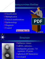 Orthomyxovirus Outline: Structure Classification Multiplication Clinical Manifestations Epidemiology Diagnosis Control