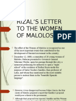 Rizals Letter To The Women of Malolos