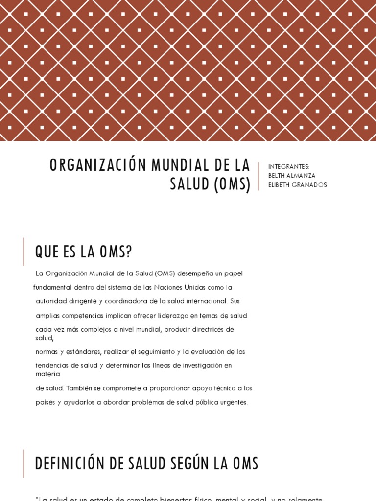 Organización Mundial de la Salud (OMS) | PDF | Organización Mundial de ...