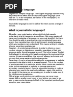 Journalistic Language