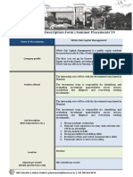 IIM Calcutta - Job Description Form - Summer Placements'19: White Oak Capital Management