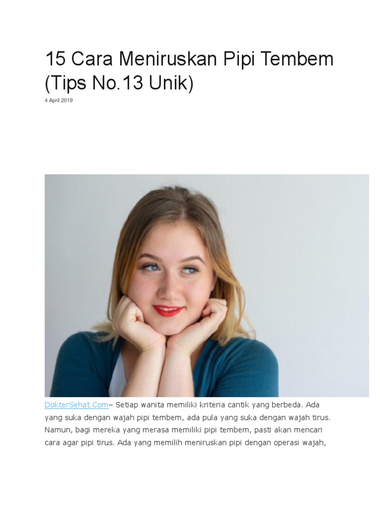 15 Cara Meniruskan Pipi Tembem | PDF | Pengembangan Diri | Kesehatan ...