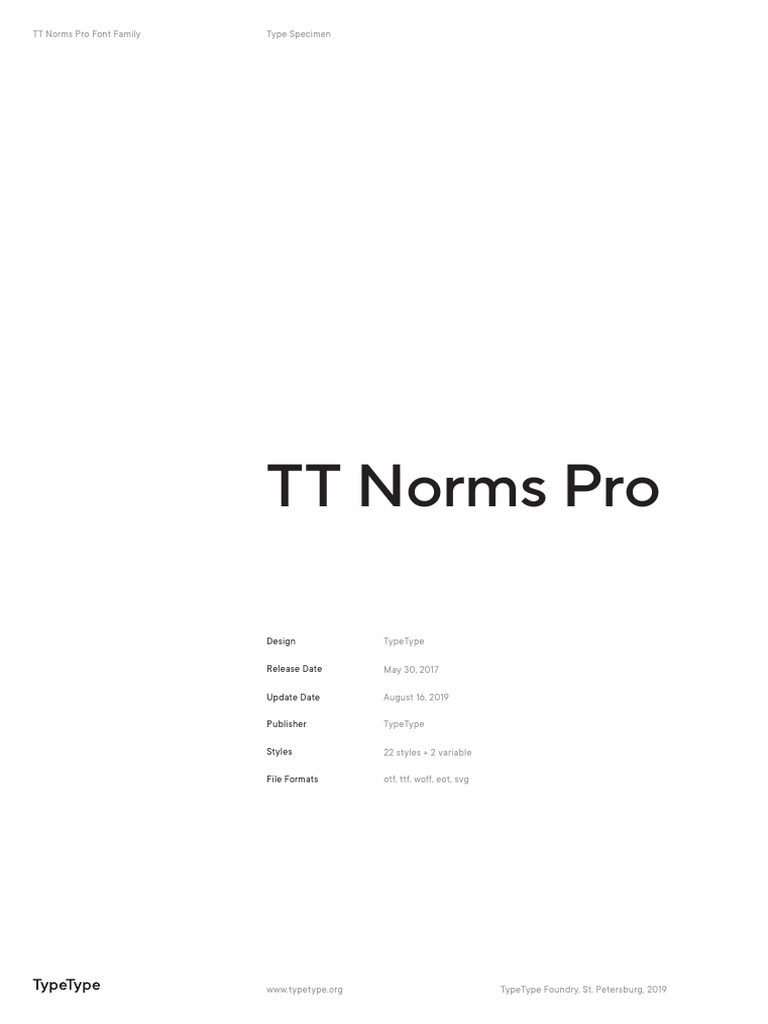 TT Norms Pro Specimen 1 | PDF | Gold Standard | Typefaces