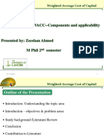 Presentation Title: WACC - Components and Applicability: Weighted Average Cost of Capital