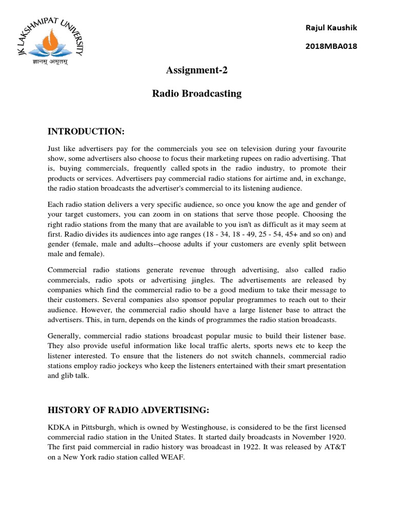 Radio Advertising: Growth and Impact | PDF | Advertising | Broadcasting