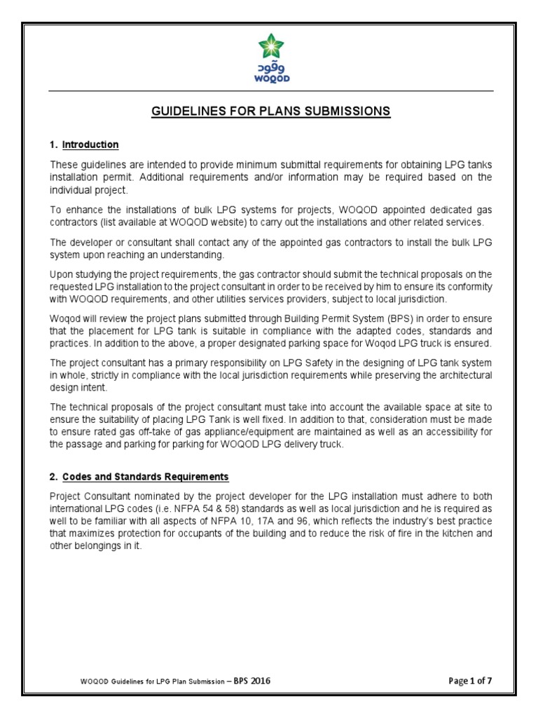 Guidelines for the Safe Installation and Placement of LPG Tanks