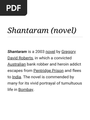 Shantaram Novel Wikipedia Books