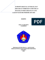 Pengaruh Profitabilitas, Leverage, Dan Ukuran Perusahaan Terhadap Audit Delay Pada Perusahaan Pertambangan Yang Terdaftar Di Bei Periode 2015-2018