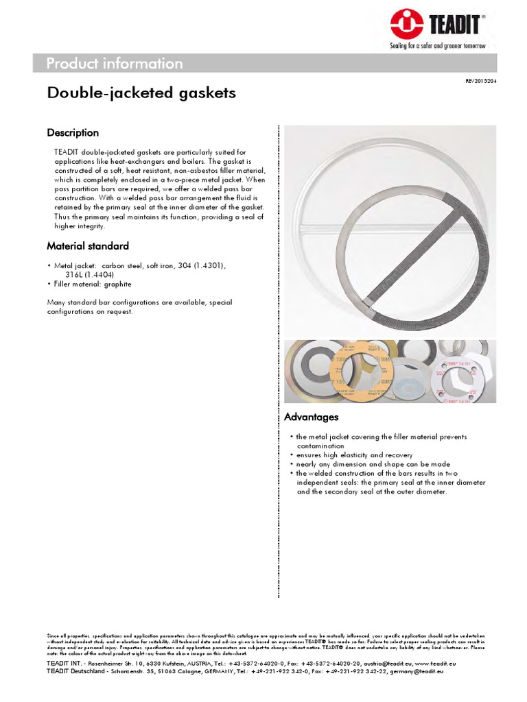 Double Jacketed Gaskets PDF Materials Building Engineering