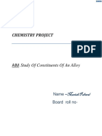 Chemistry Project: Study of Constituents of An Alloy