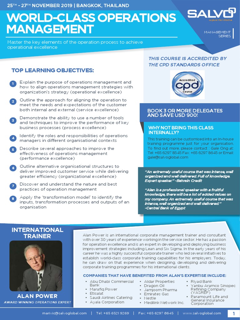 World-Class Operations Management Course | PDF | Operations Management ...