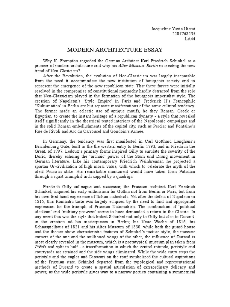 modern architecture essay titles