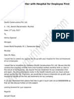 Sample Tie Up Letter With Hospital For Employee First Aid Treatment