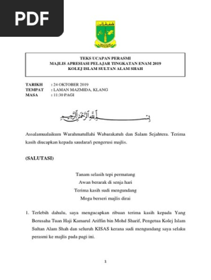 Teks Ucapan Perasmi Majlis Apresiasi Ting 6  PDF