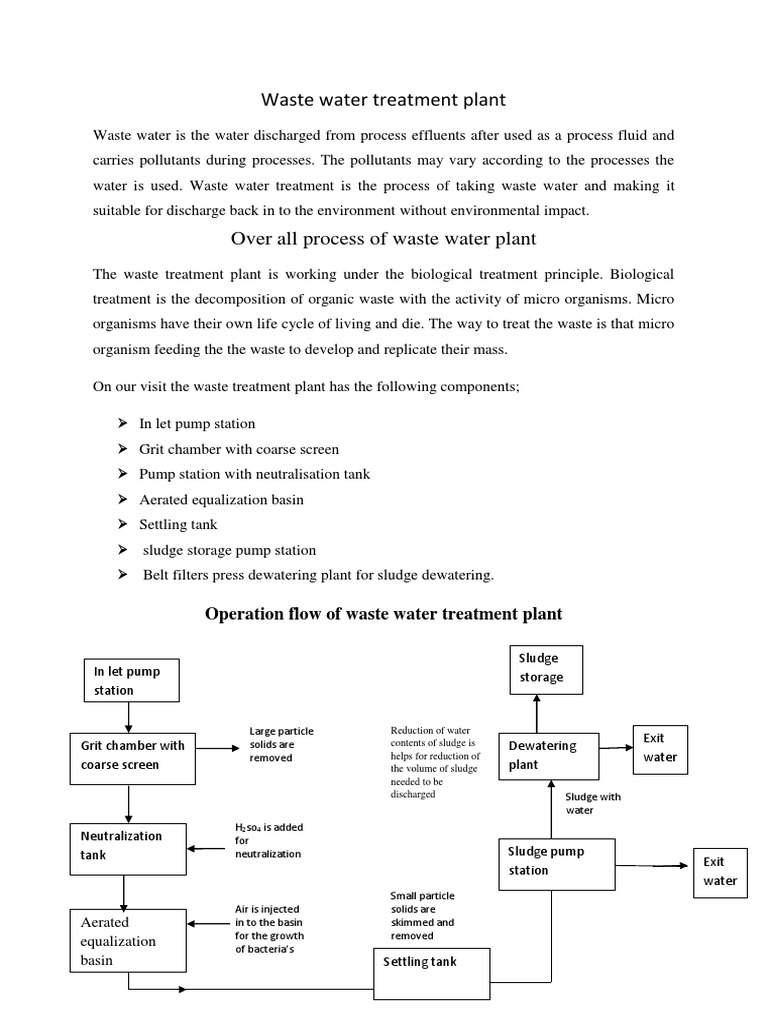 Wastewater Treatment Plant Process | PDF | Sewage Treatment | Water And ...