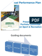 Annual Performance Plan: Presentation To Portfolio Committee On Sport & Recreation