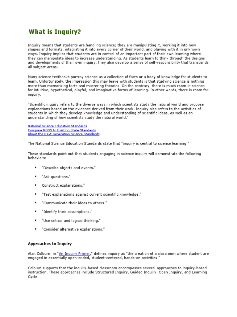 National Science Education Standards 1996